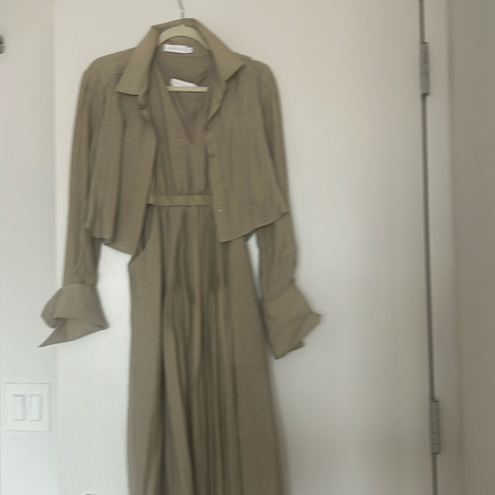 Olive Jonathan Simkhai midi dress with jacket
